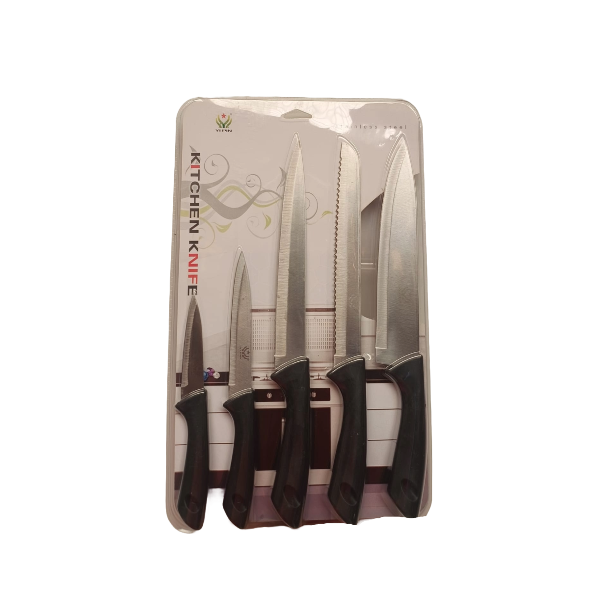 CUCHILLOS X5 UNIDADES MANGO NEGRO