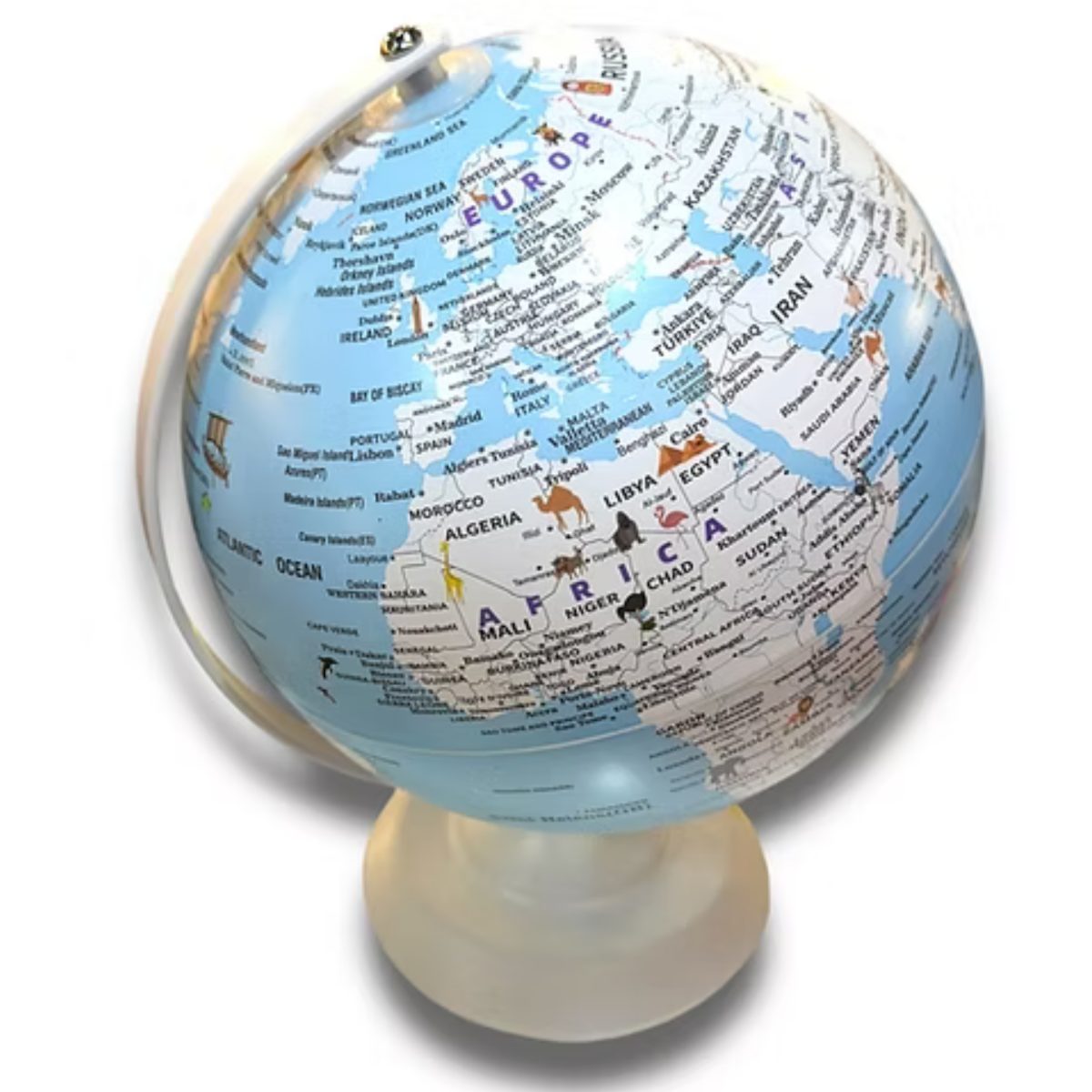 GLOBO TERRAQUEO BASE METALICA