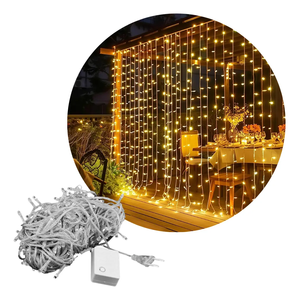 CORTINA LED LLUVIA 3X2