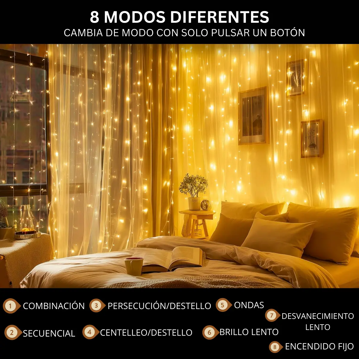 CORTINA LED LLUVIA 3X2 - Imagen 3