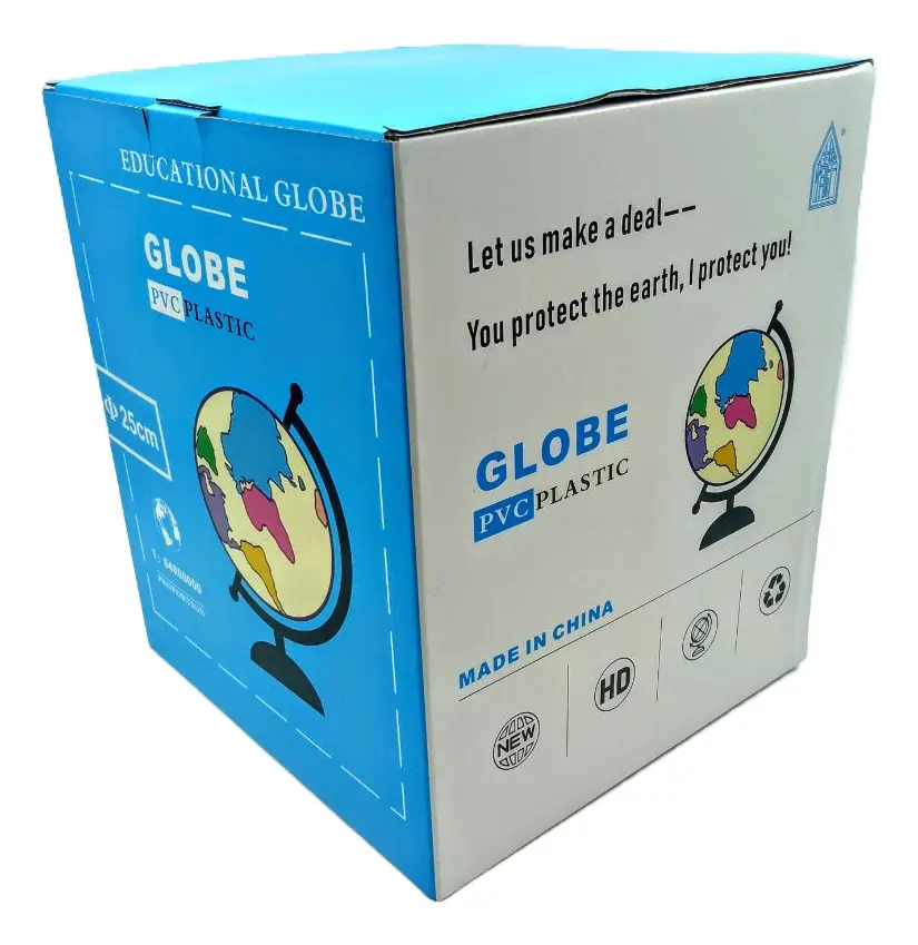 GLOBO TERRAQUEO CON BASE DE MADERA Y LUZ A 220V - Imagen 3