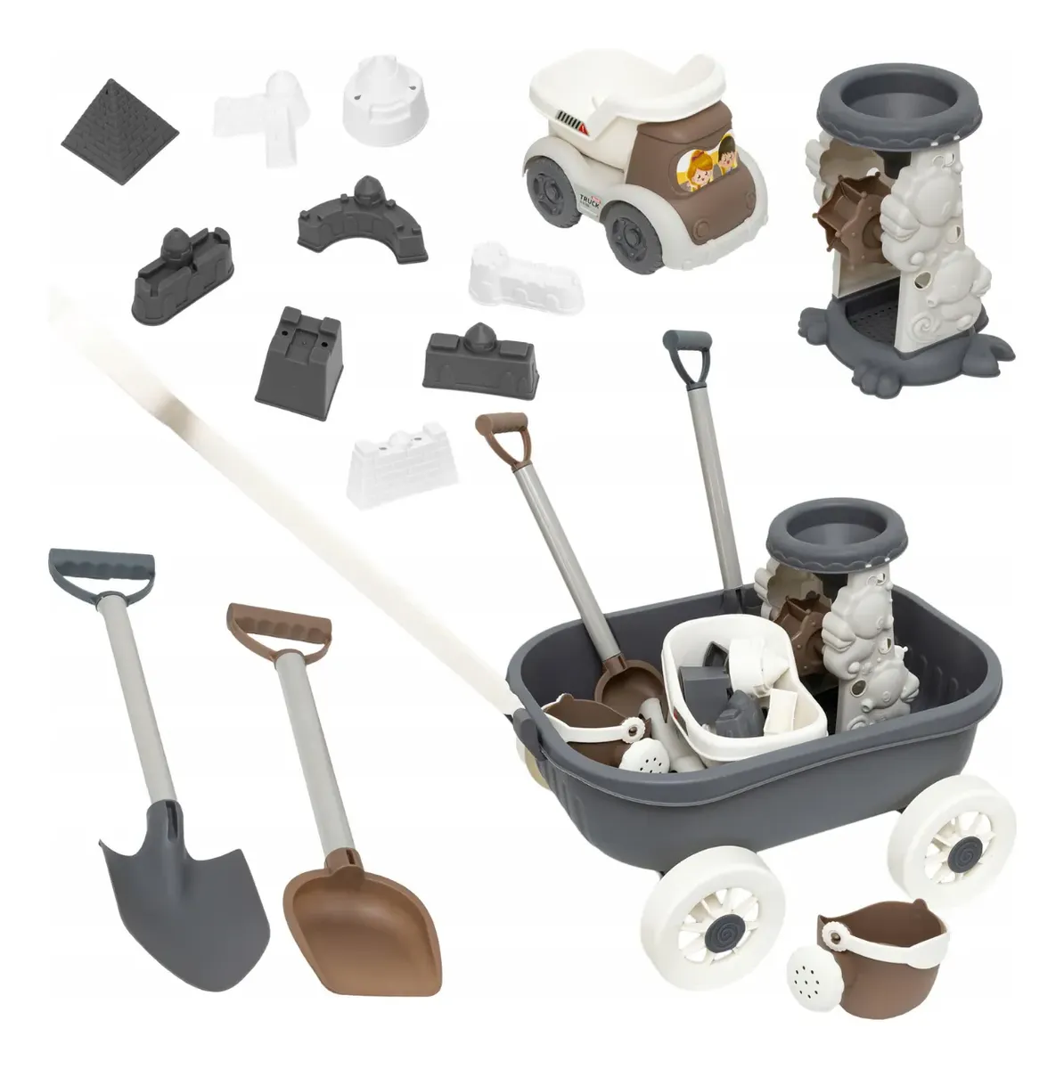 SET PLAYA INFANTIL CON CARRITO 15 PIEZAS