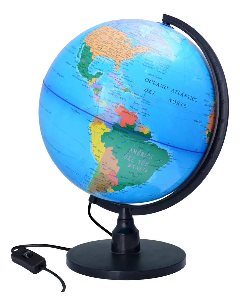 GLOBO TERRAQUEO EN ESPAÑOL CON LUZ BASE PVC - Imagen 2