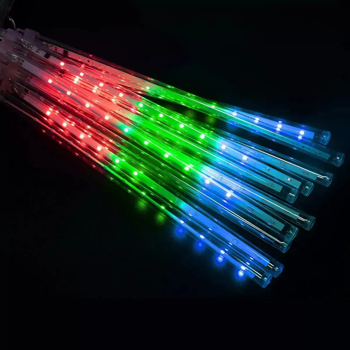 GUIA DE TUBOS X 8 LUCES EFECTO CASCADA RGB 80 CM