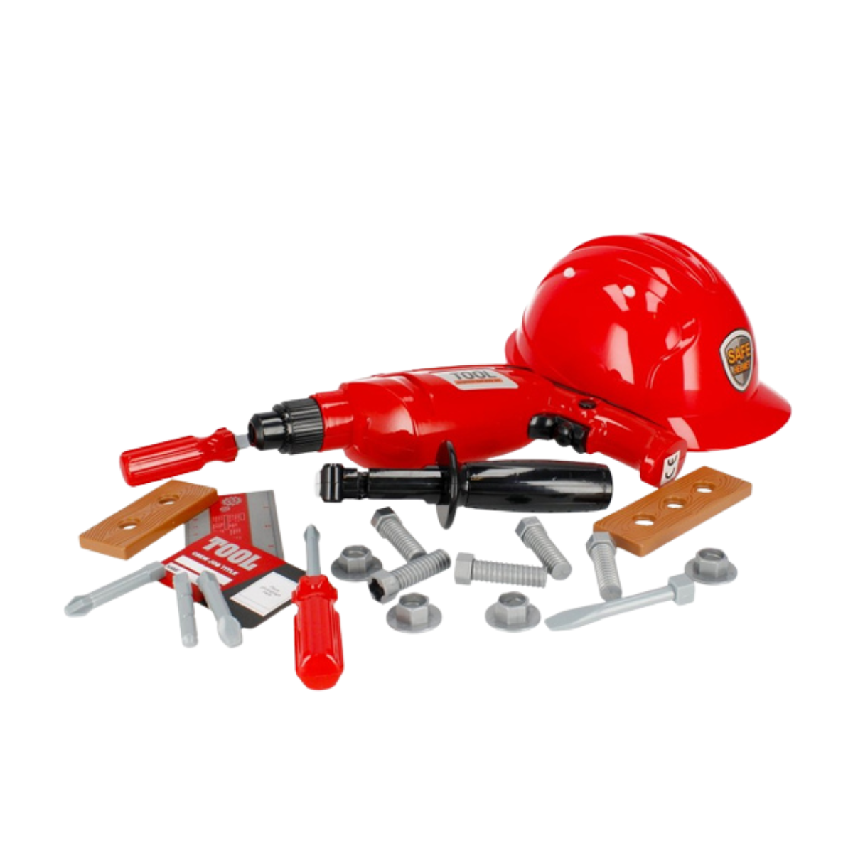 KIT DE HERRAMIENTAS INFANTIL CON TALADRO CASCO Y ACCESORIOS
