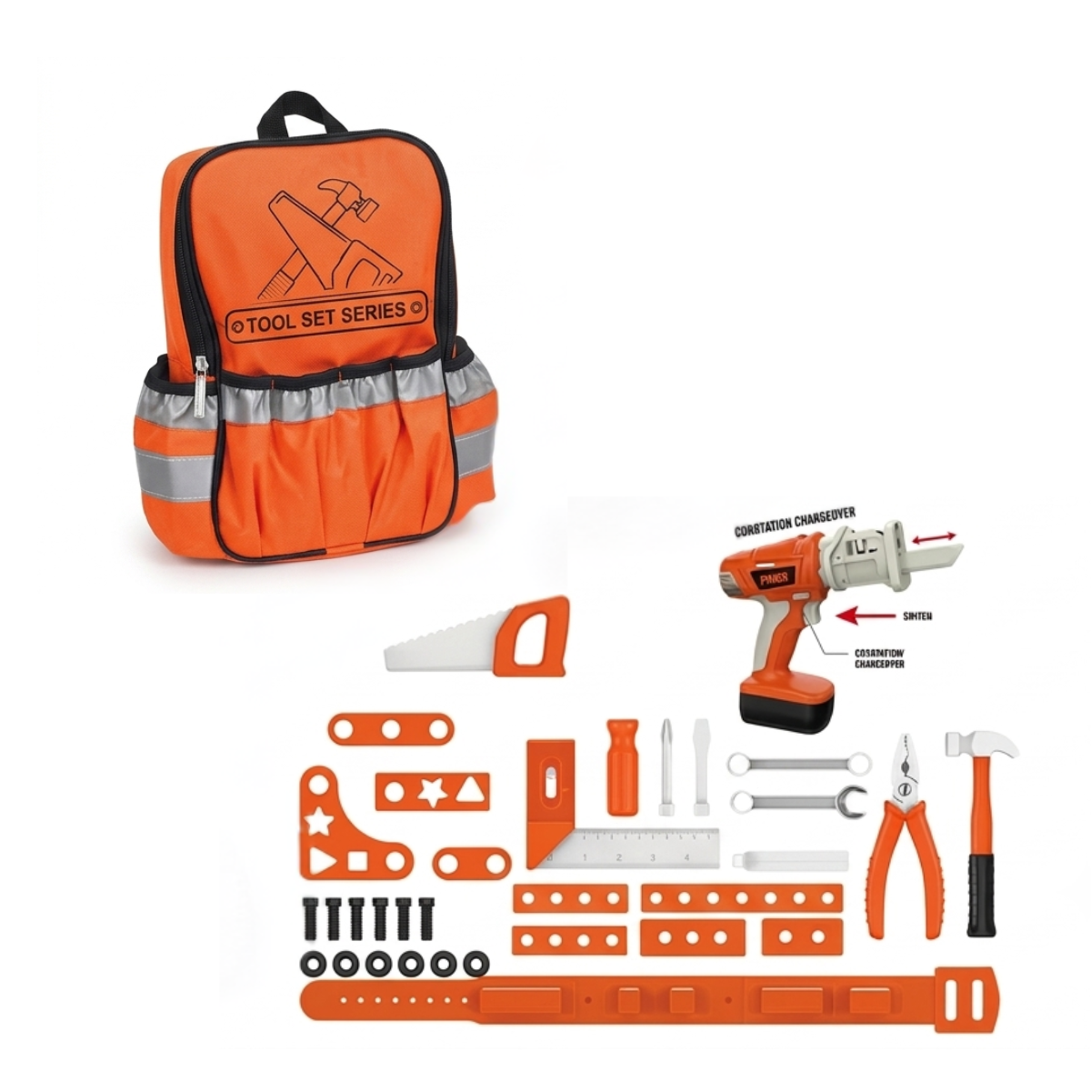 SET MOCHILA CON HERRAMIENTAS CON TALADRO INFANTIL